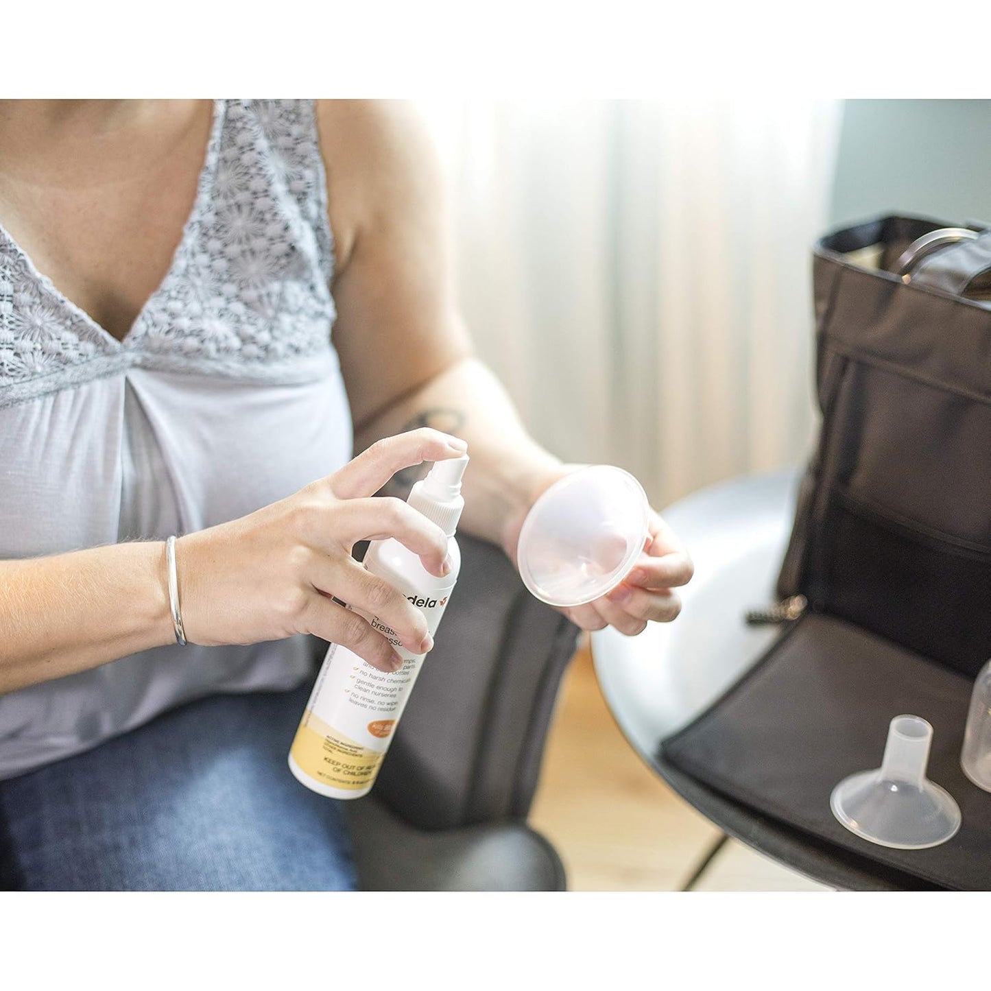 Medela Extractor de leche de limpieza rápida y accesorio desinfecta...