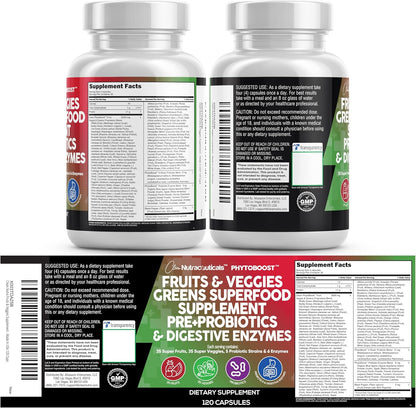 Clean Nutraceuticals Suplemento de frutas y verduras Superalimento...