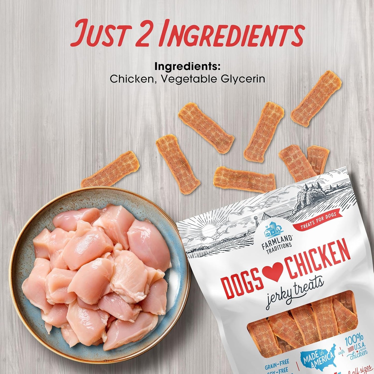 Dulces para perros de pollo fabricados en los EE. UU. de Farmland T...