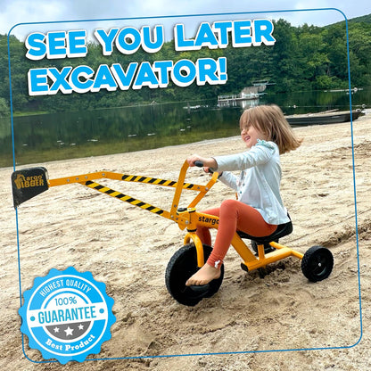 stargo Excavadora de juguete para niños con arena, triciclo con ped...