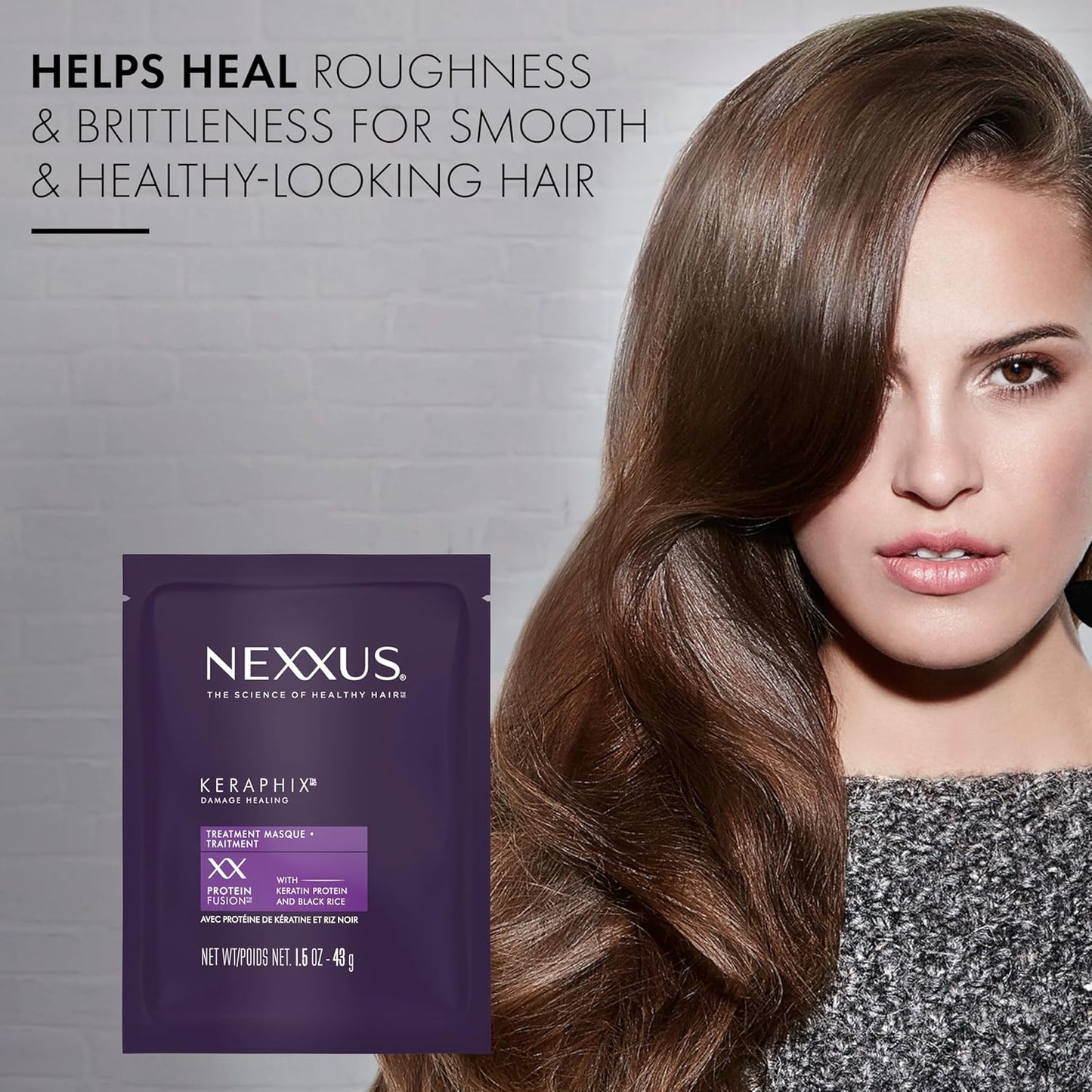 Nexxus Keraphix Máscara para cabello dañado, 20 unidades, 1.5 onzas