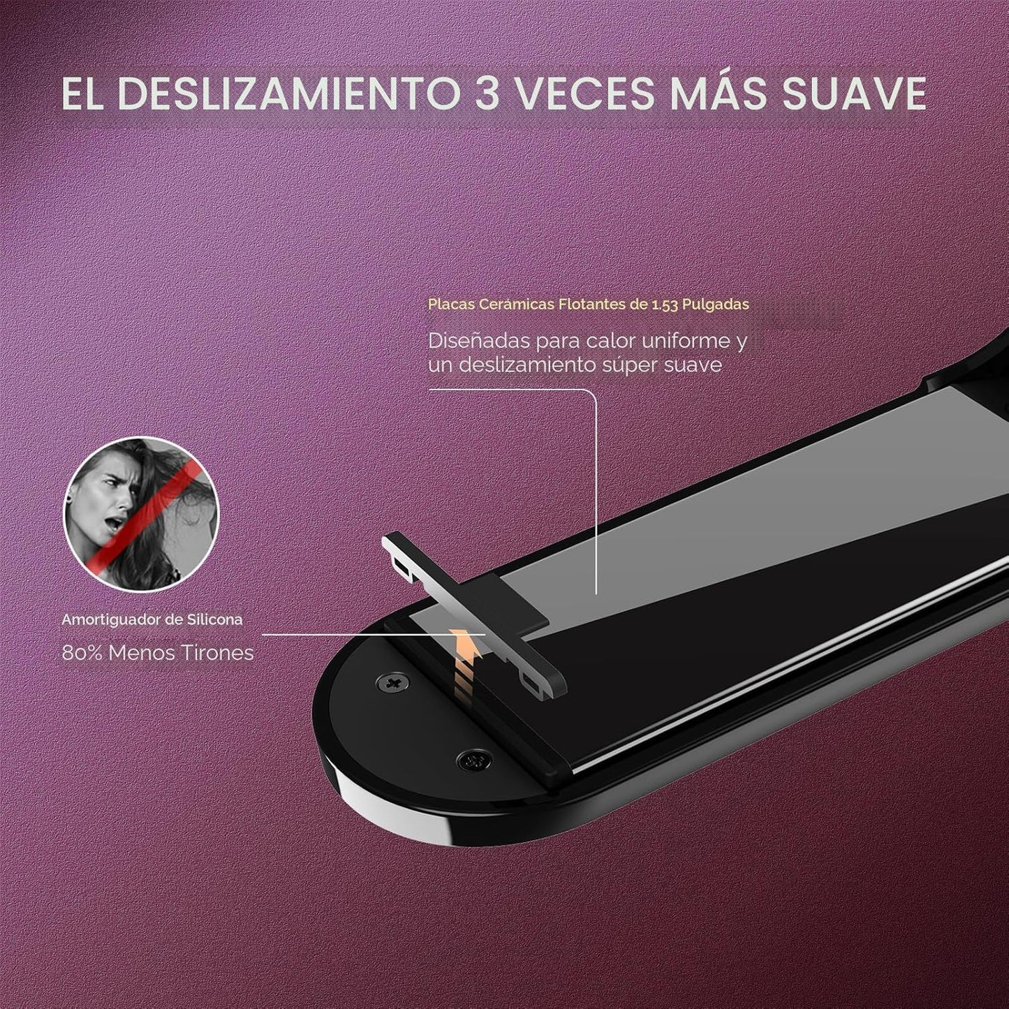 TYMO Cepillo Alisador de Pelo Plancha Plana 2 en 1, 200M Iones Alis...