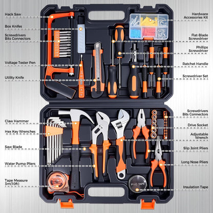 KOOPOOL Kit de herramientas de 160 piezas para el hogar, juego de h...