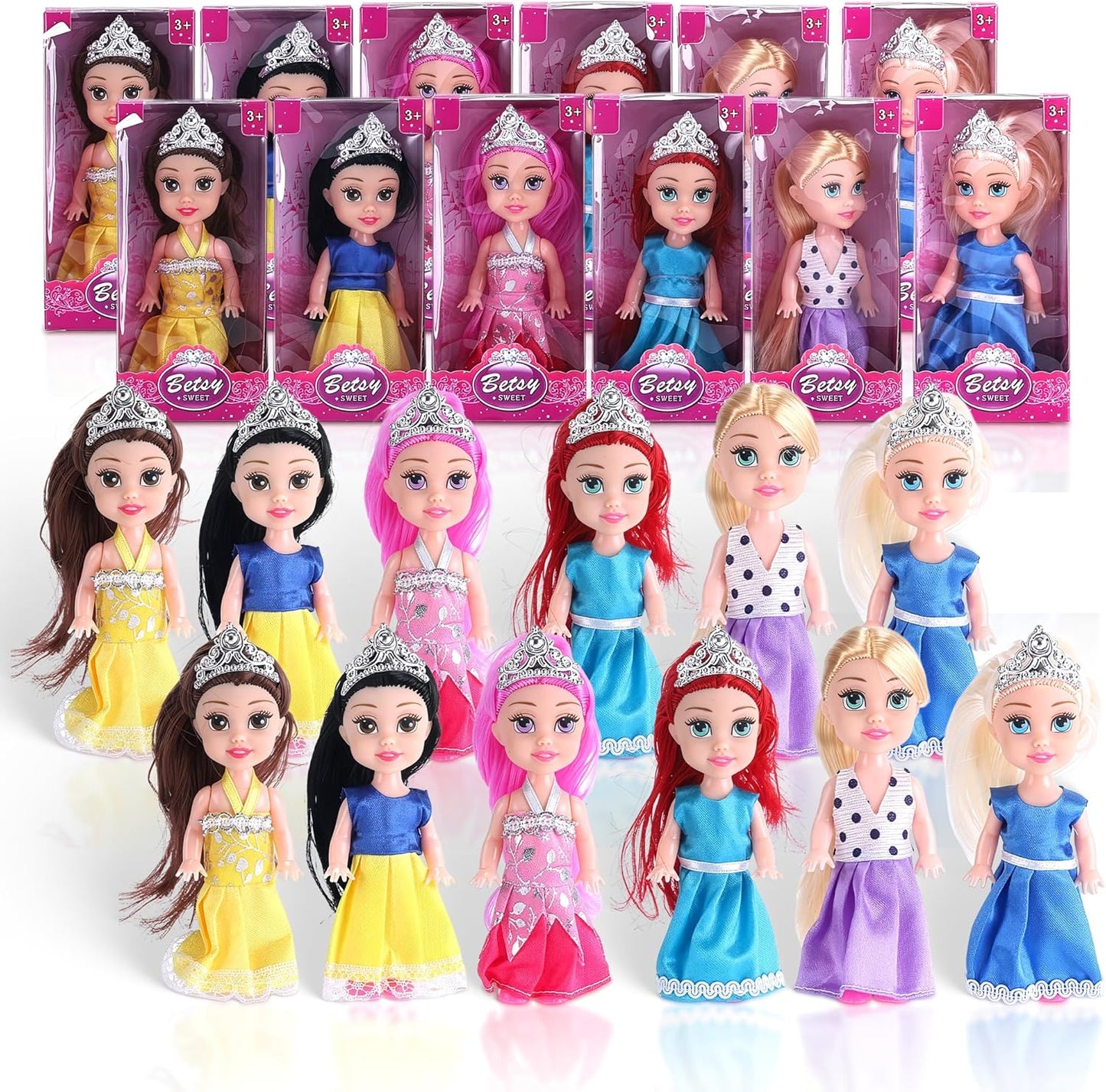 Liberty Imports Paquete de 12 Muñecas Pequeñas de Princesa Real - J...