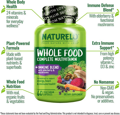 NATURELO Multivitamínico de alimentos integrales + Mezcla inmunológ...