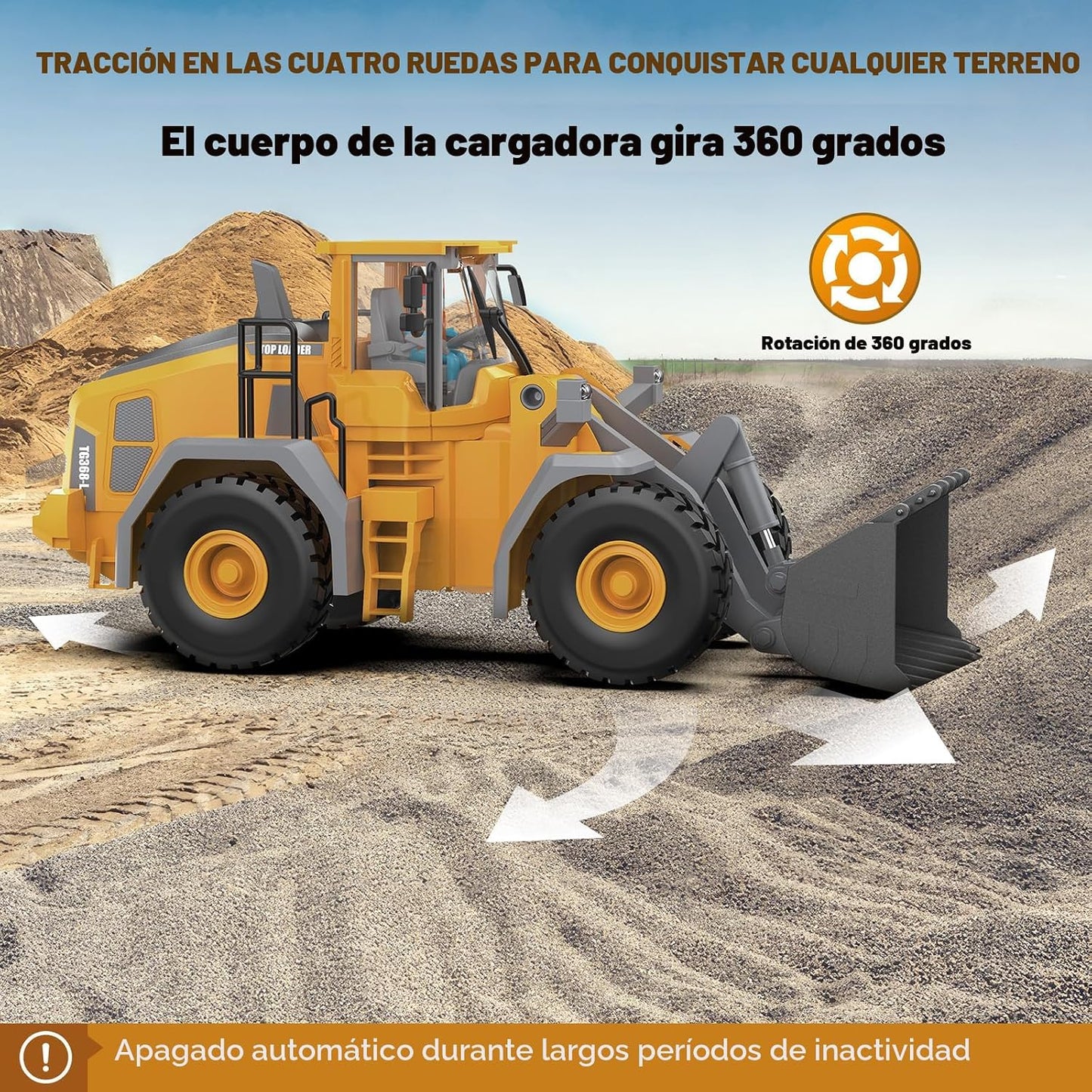 KIDMARKT - Cargador de ruedas de metal a control remoto | Camión de...