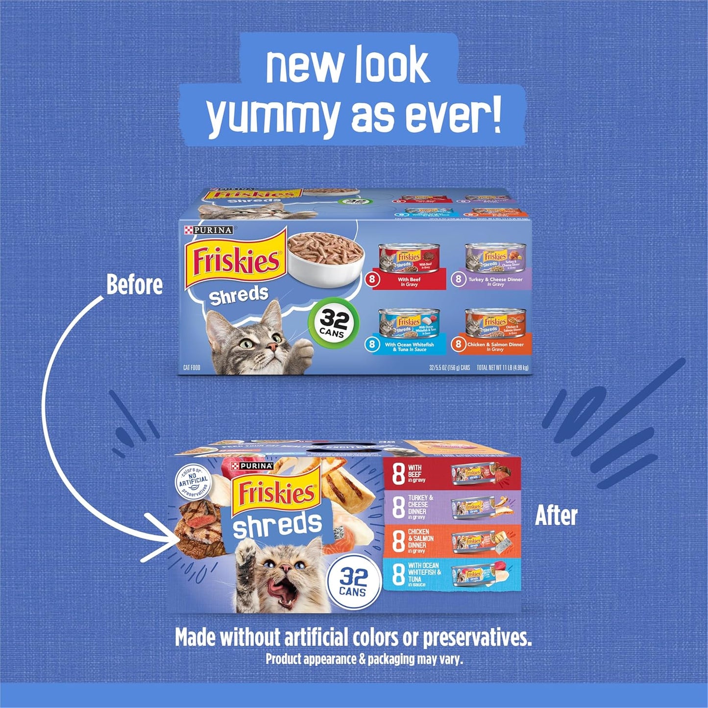 Purina Friskies - Paquete variado de alimentos húmedos para gatos e...