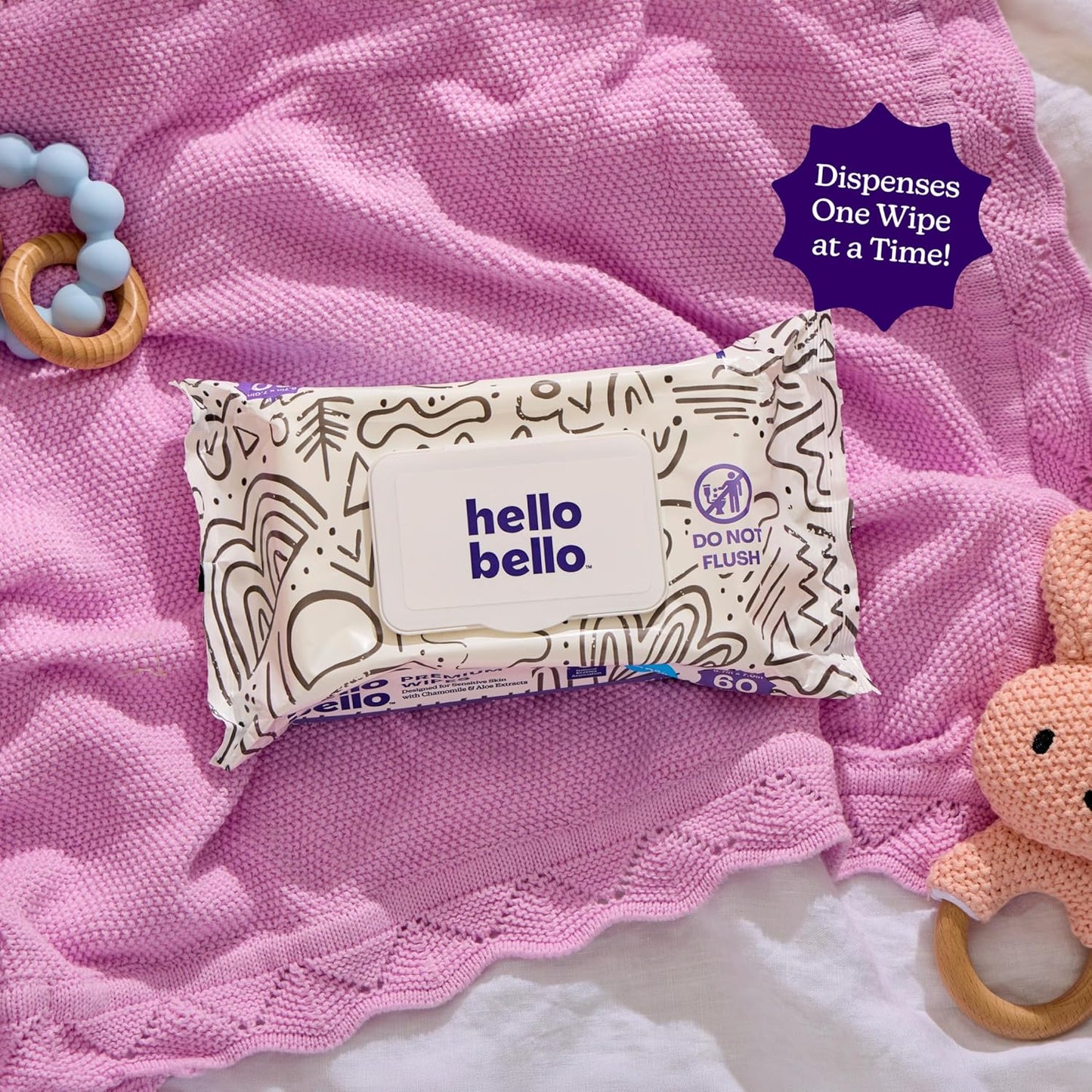 Hello Bello Toallitas premium, diseñadas para pieles sensibles con...