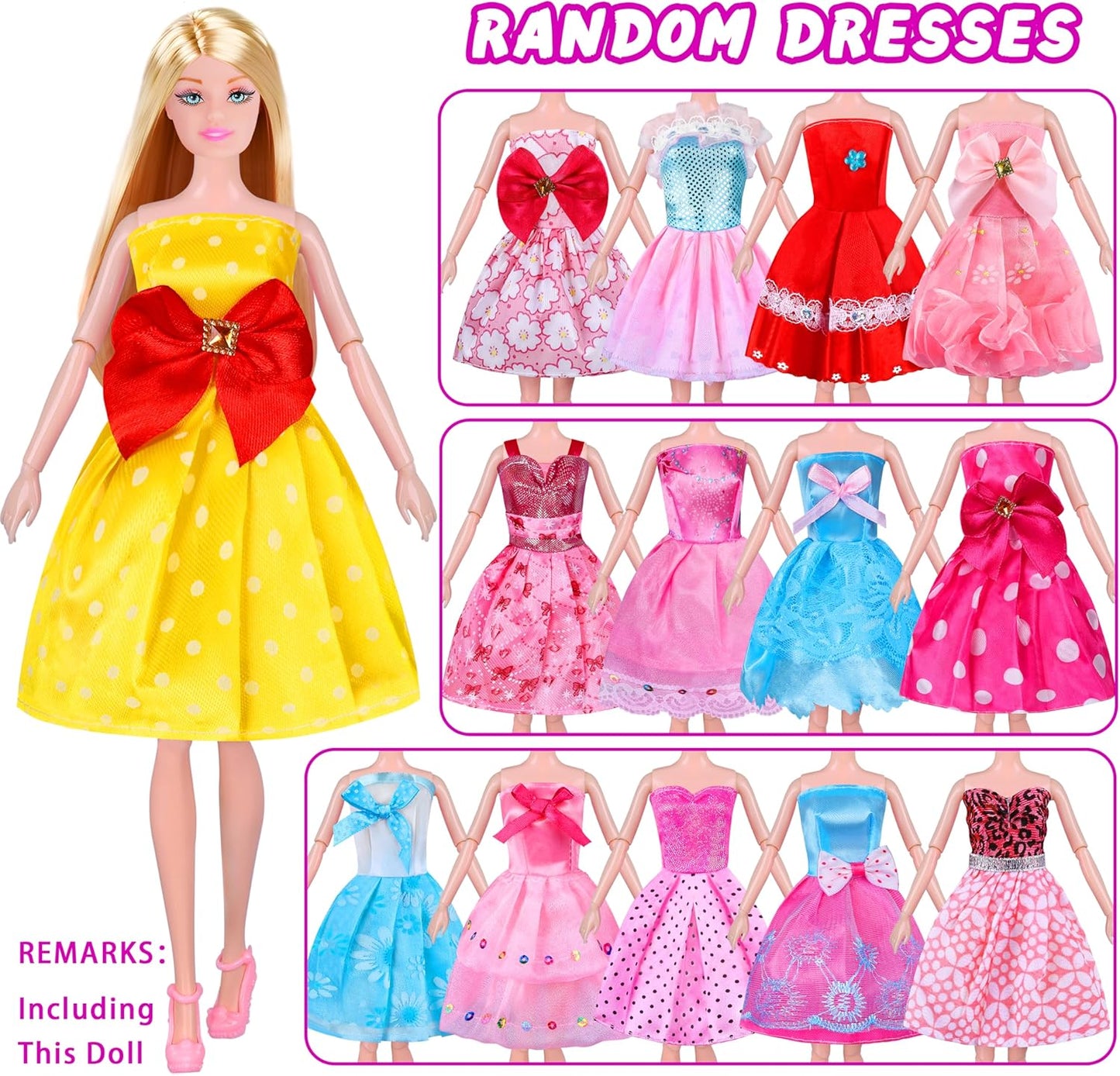 342 piezas de ropa y accesorios para muñecas con muñeca, vestidos d...