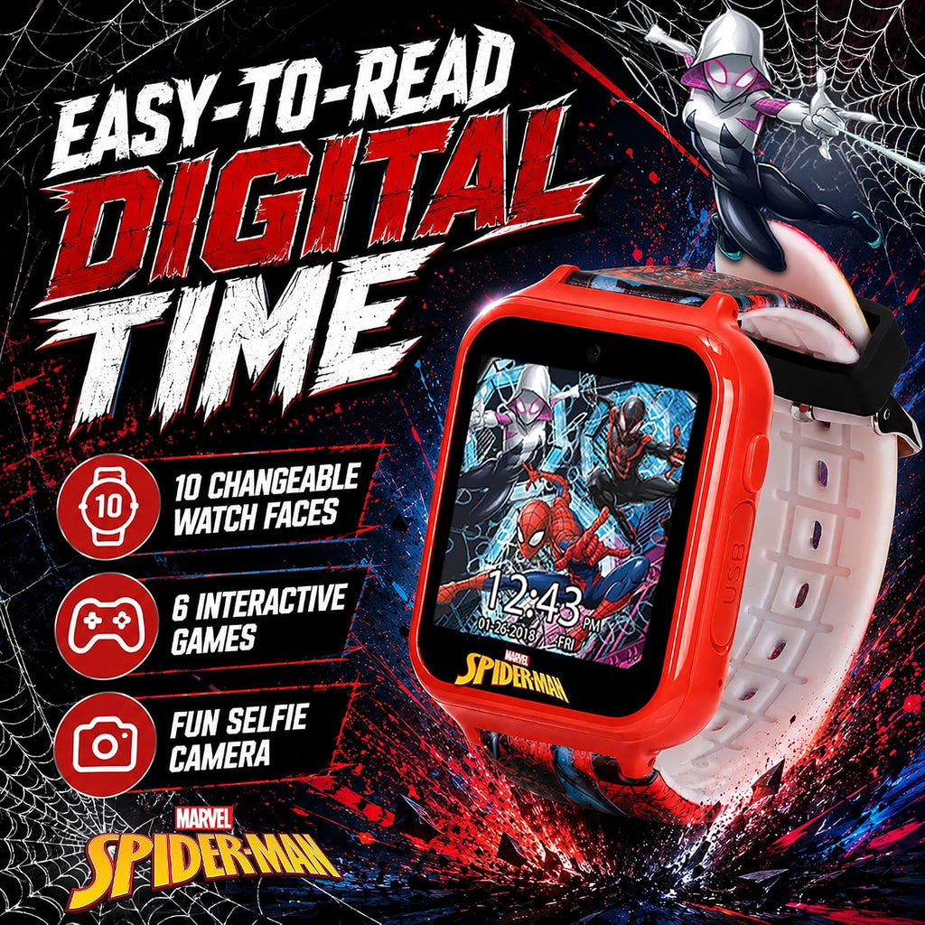 Reloj inteligente Marvel Spider-Man para niños: características div...