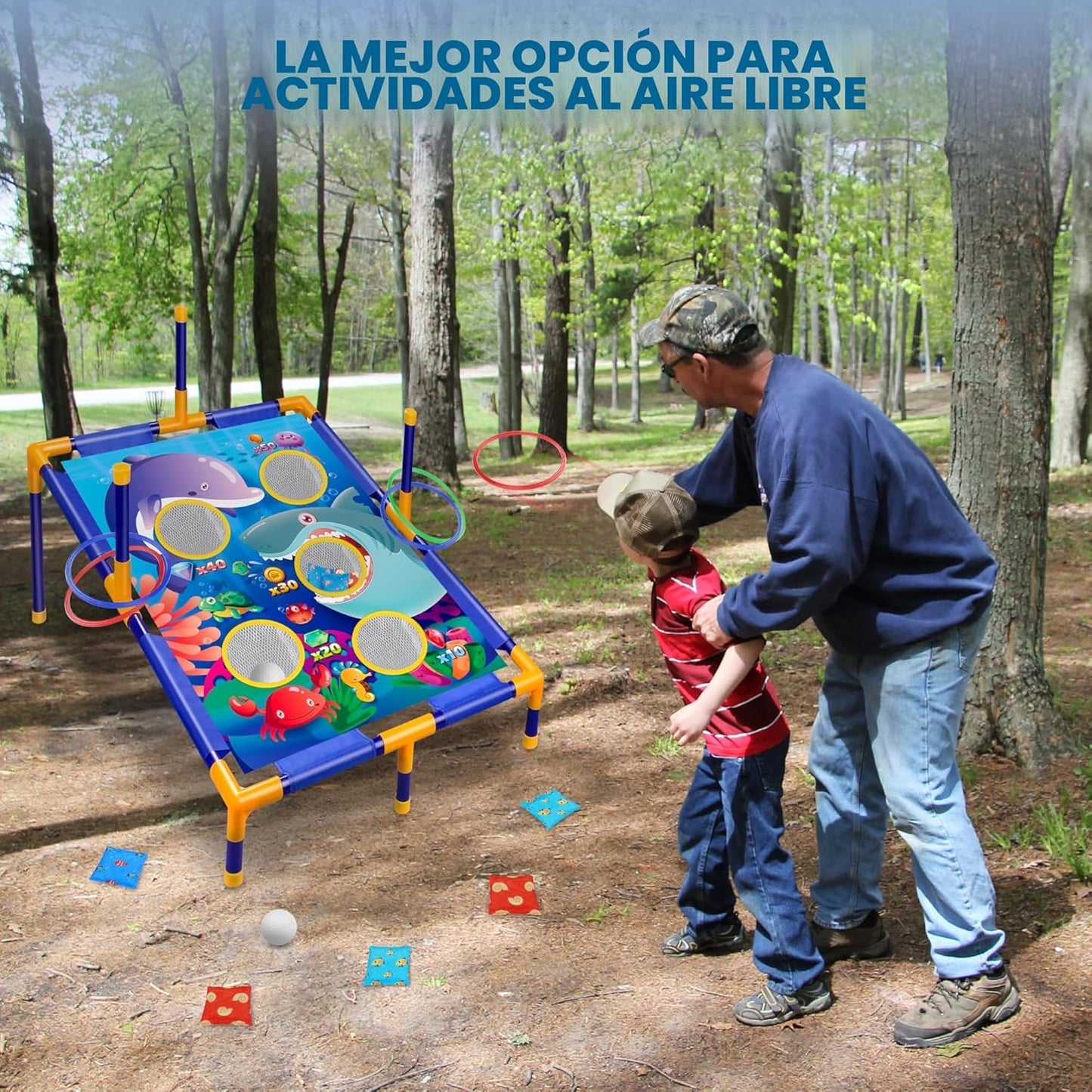 Juego de lanzamiento de bolsas de frijoles de animales, juego de la...