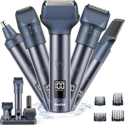Cortadora de barba para hombres, juego de afeitadoras eléctricas y...