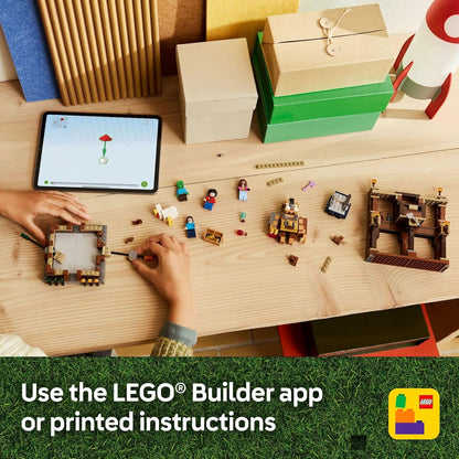 LEGO Minecraft Woodland Mansion Arena de Combate – Juguete de construcción para niños a partir de 10 años – Incluye figuras de Steve, Garrett y Henry Minecraft, además de un jinete de pollo y más
