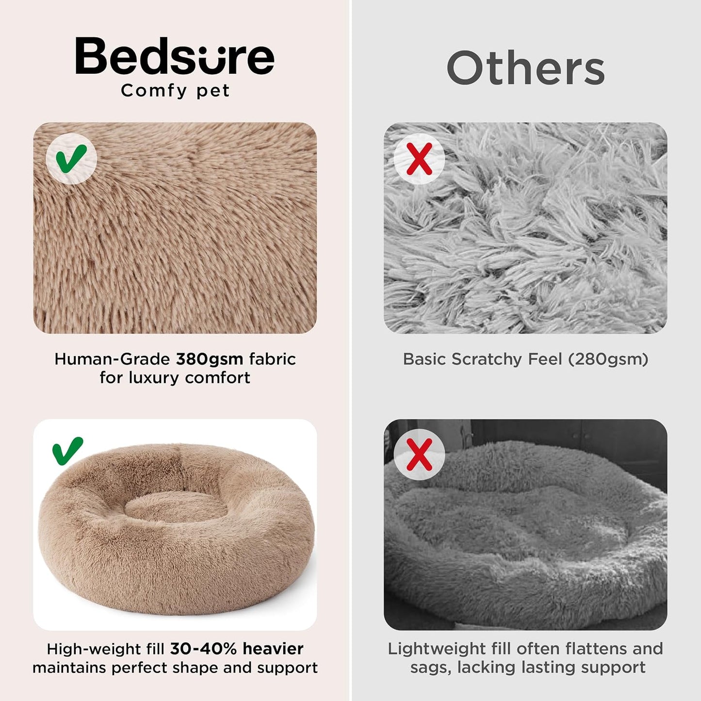 Bedsure - Cama relajante para perro mediano, lavable, tipo dona, ca...