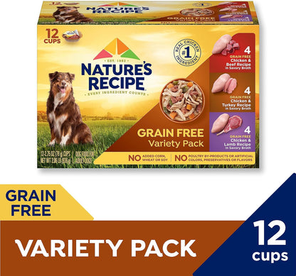 Nature's Recipe Paquete variado de comida húmeda para perros si...