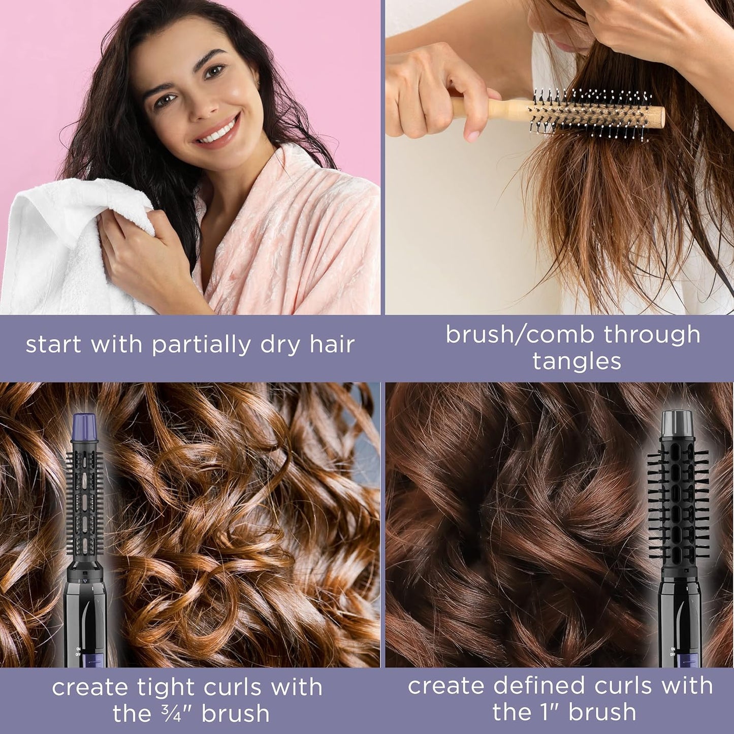 Conair Cepillo para rizos de aire caliente 2 en 1