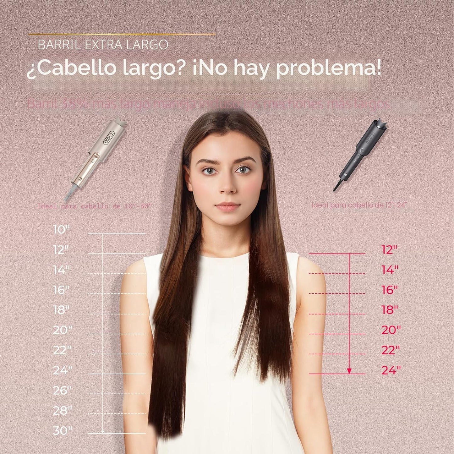 Rizador Automático Rotativo Mejorado - TYMO CurlPro Plus Varilla de...