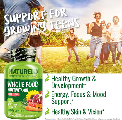 NATURELO Multivitaminas para Adolescentes Niñas\/Niños, 60 Cápsulas...