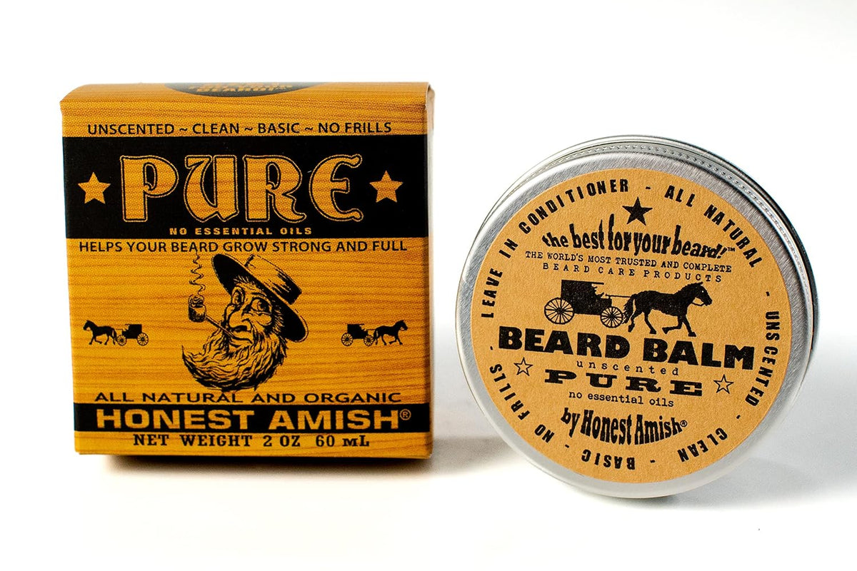 Honest Amish - PURE - Bálsamo para barba sin fragancia, totalmente...