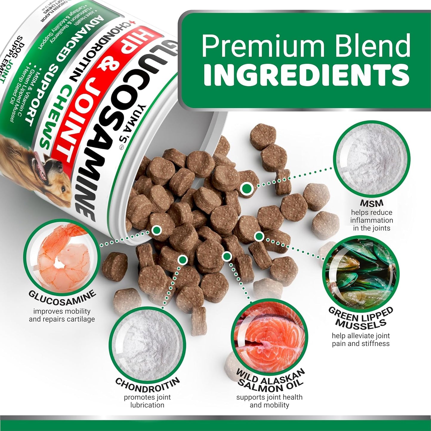 YUMA'S (2 unidades) Glucosamina para perros - Suplemento de cad...