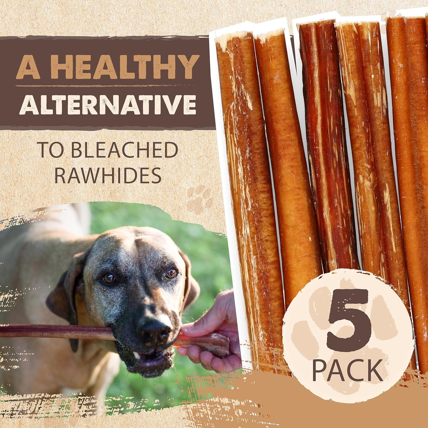 Mighty Paw Naturals Bully Sticks para perros pequeños y medianos \u...