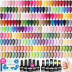 VANREESA Kit de esmalte de uñas de gel con luz UV, 53 piezas, juego...