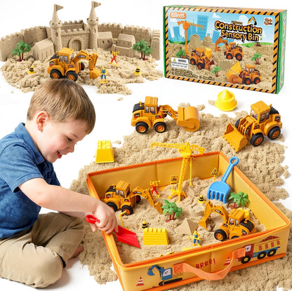 Billeeit Kit de construcción de arena con caja de arena plegable de...