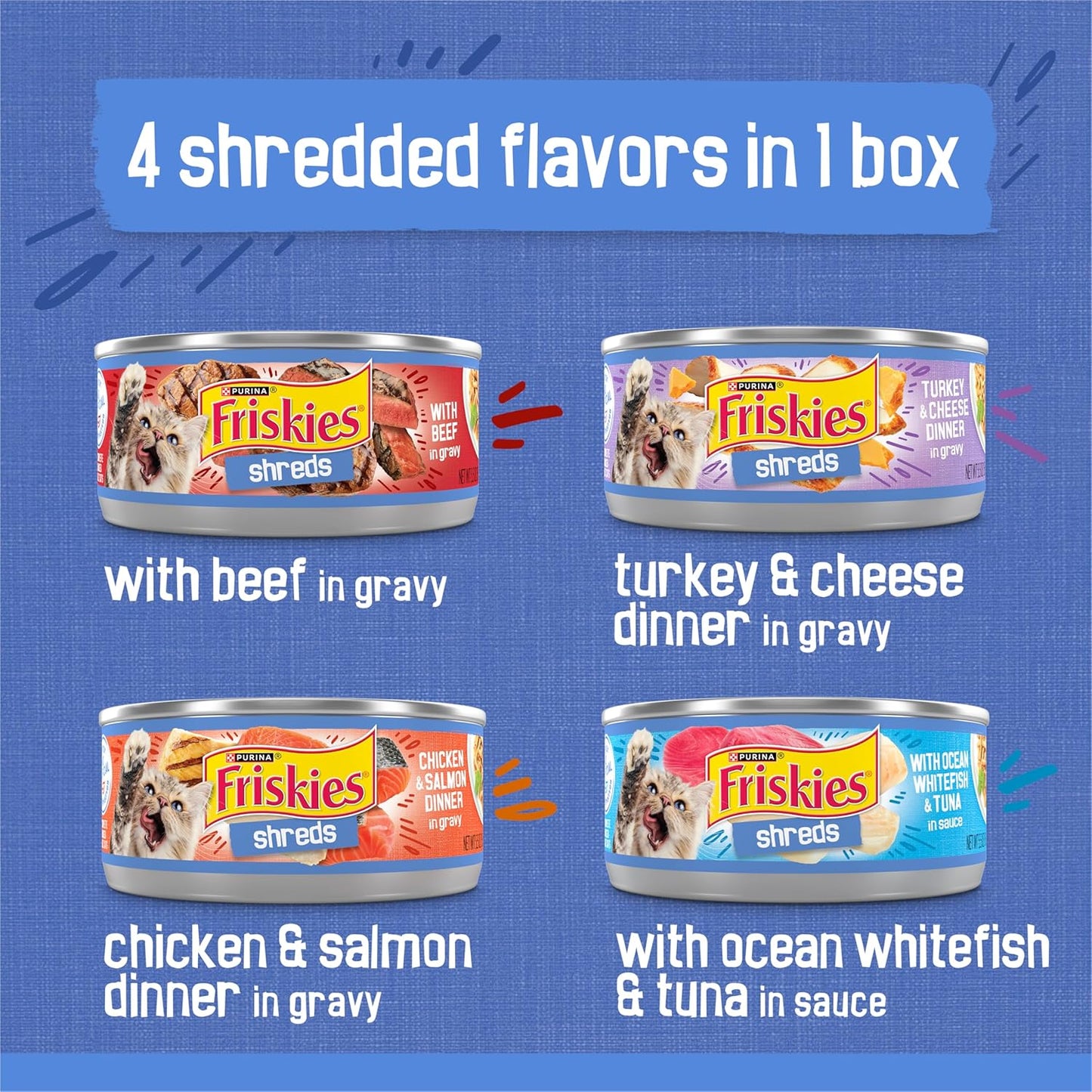 Friskies Purina - Paquete variado de alimento húmedo para gatos con...