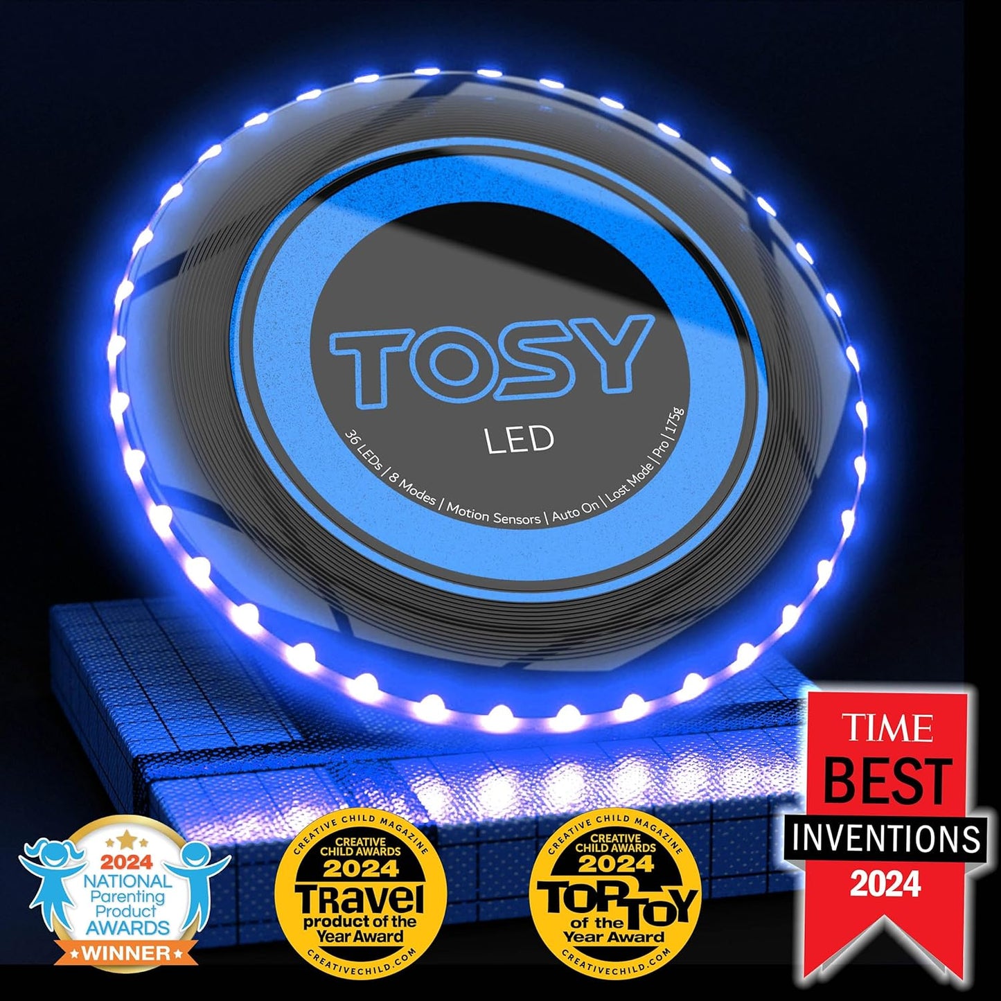 TOSY Flying Disc - 108 RGB Multicolor or 36 Monocolor LEDs, Super B...