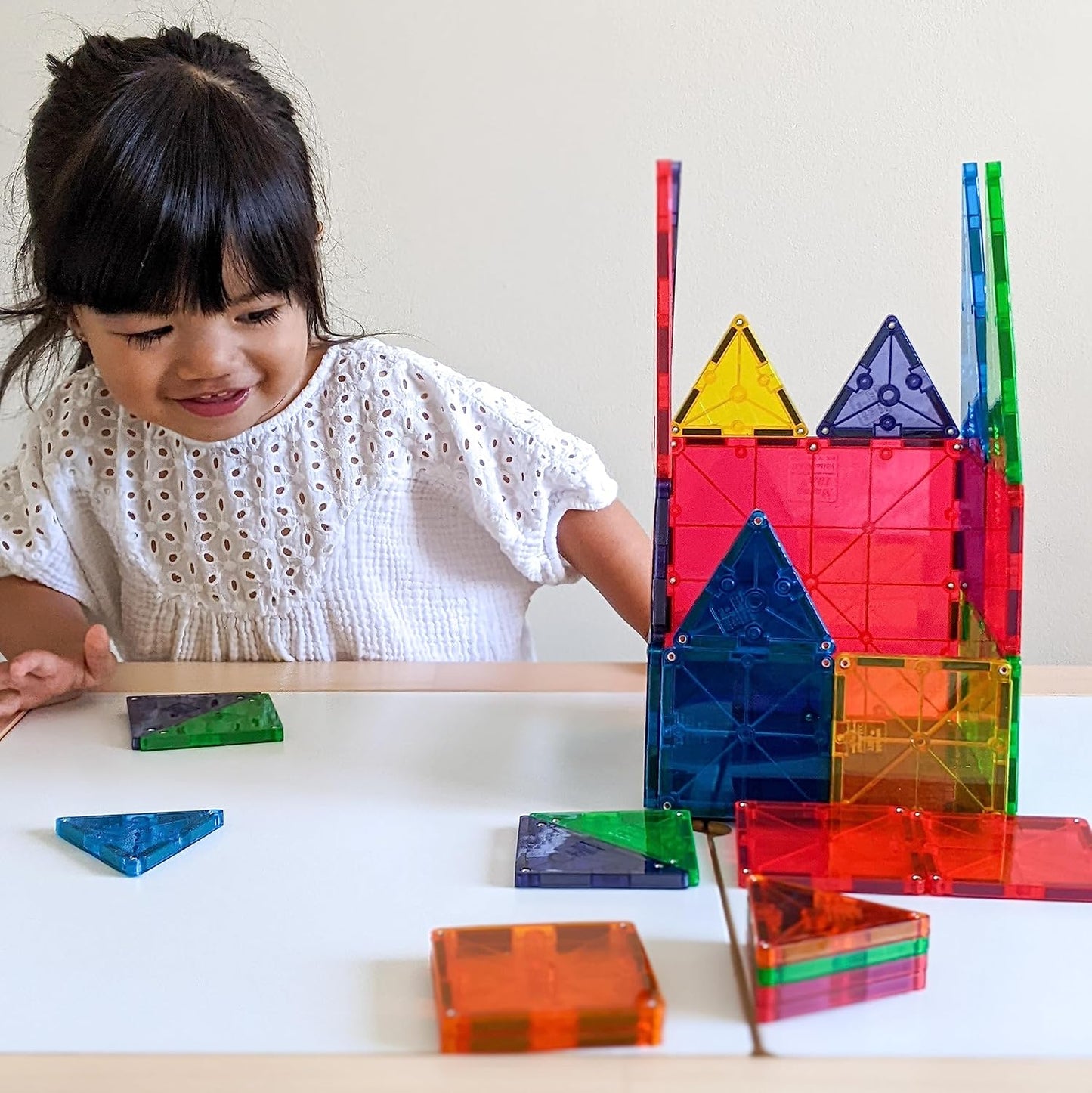 MAGNA-TILES Juego clásico de construcción magnética de 32 piezas, l...
