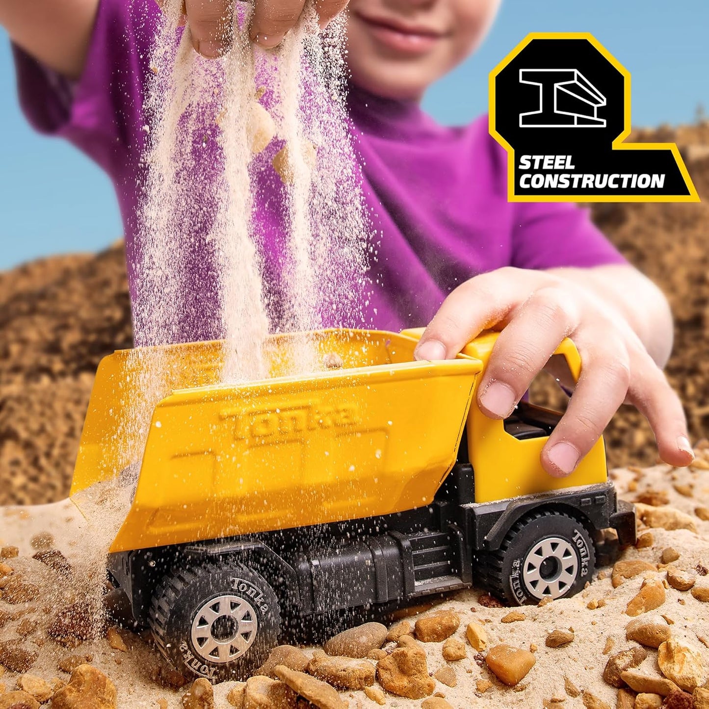 Tonka - Steel Classics Giga Series - Camión volquete y bulldozer, p...