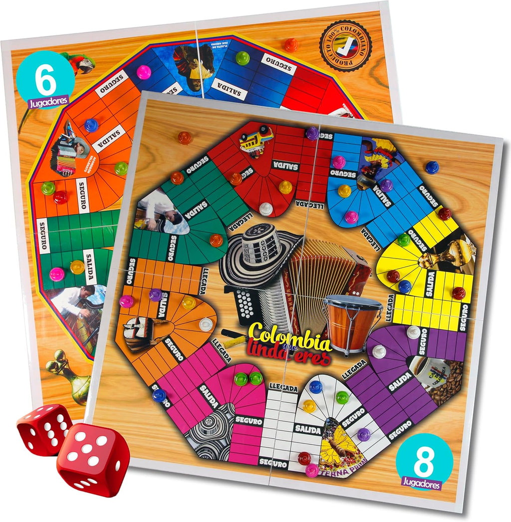 PARQUES Colombiano MAGNÉTICO Madera 8\/6 JUGADORES 50x50 CM Doble c...
