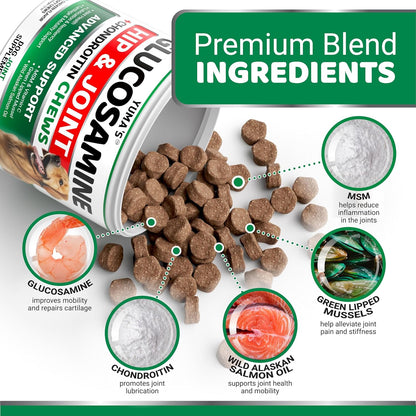 Glucosamina para perros - Suplemento para cadera y articulaciones p...