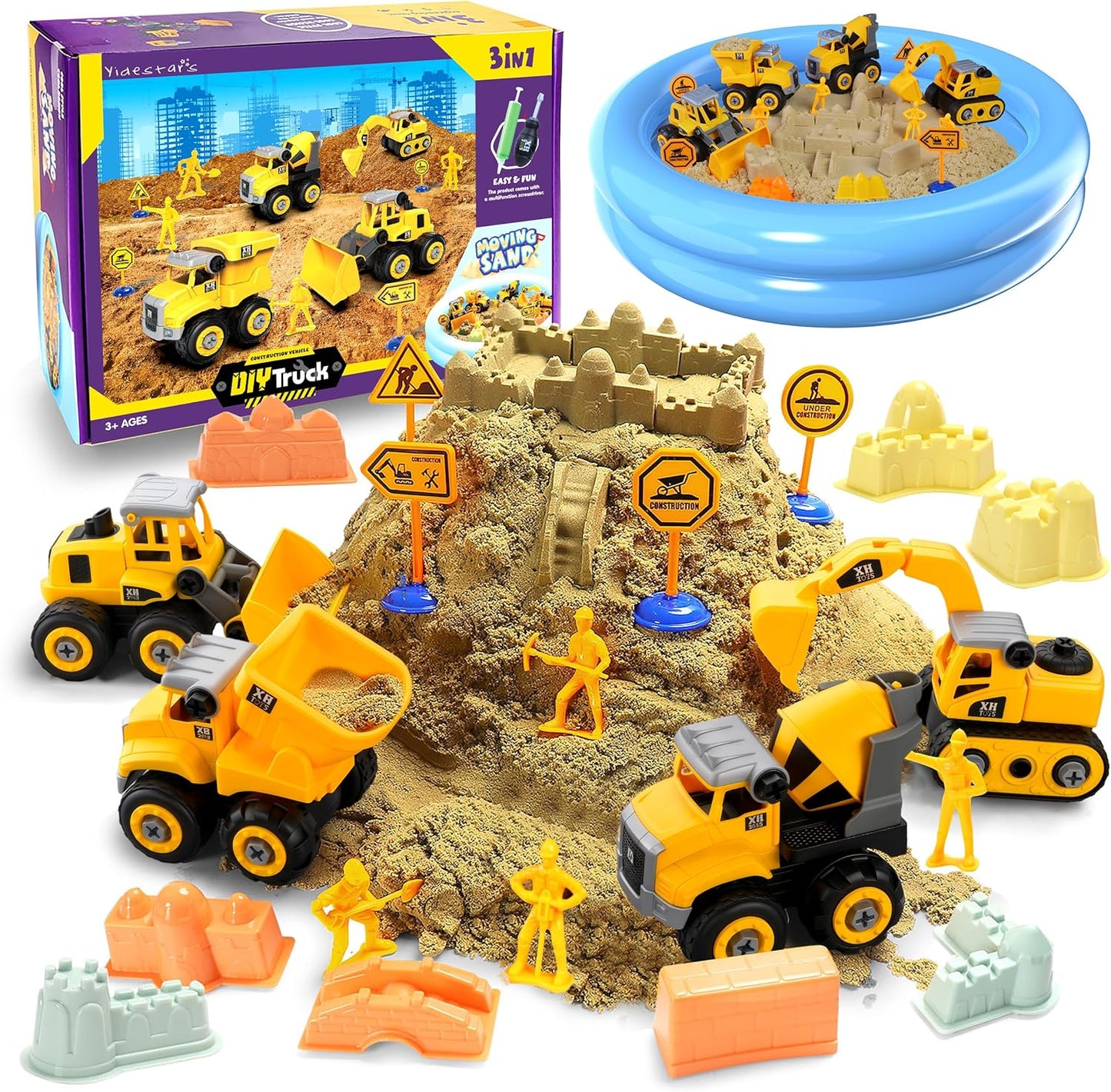 YIDESTARS Kit de arena de construcción de juego, arena mágica de 2....