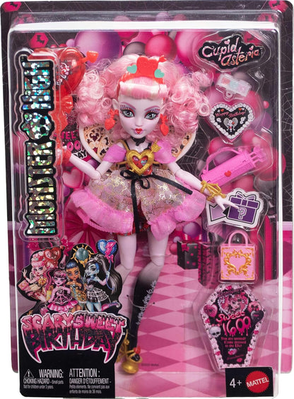 Monster High Scary Sweet Birthday Doll, Cupid Asteria en vestido de...