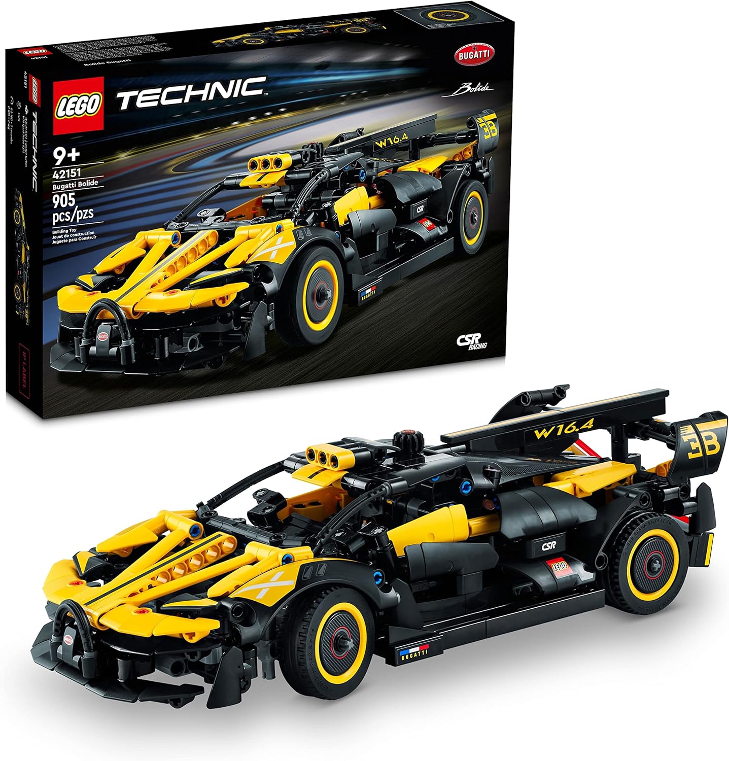 LEGO Technic Bugatti Bolide - Juego de construcción de autos de carreras, modelo y juguete de ingeniería de carreras para el regreso a la escuela, kit de construcción de autos deportivos