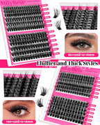 MilyBest Kit de racimos de pestañas de 4 estilos, 864 piezas, kit d...