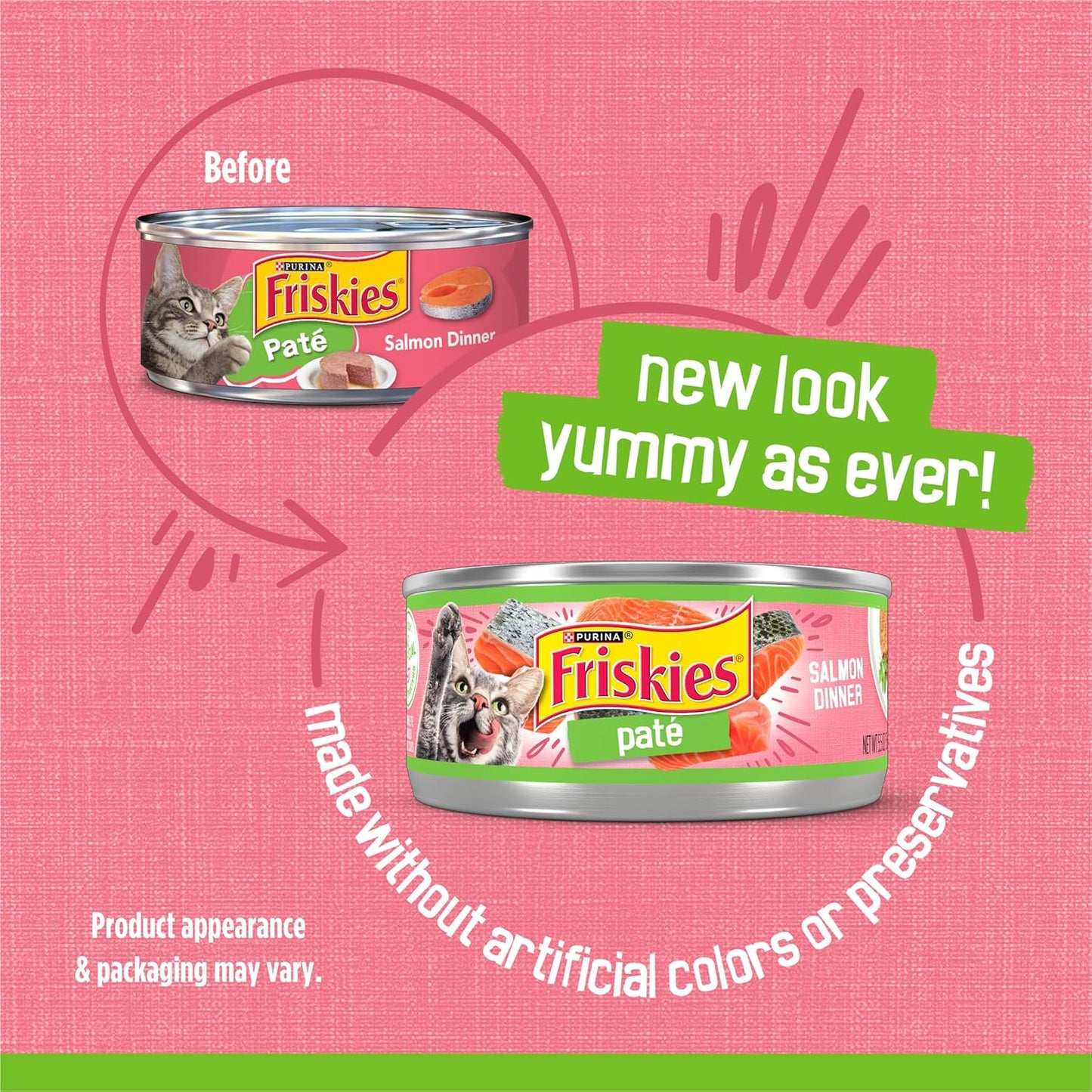 Purina Friskies - Paté de comida húmeda para gatos, cena de salmón...