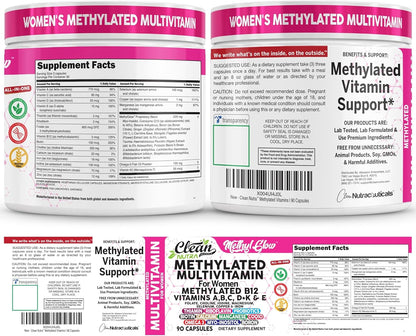 Multivitamino Metilado para Mujeres Vitaminas B6 Metil B12 A B C D...