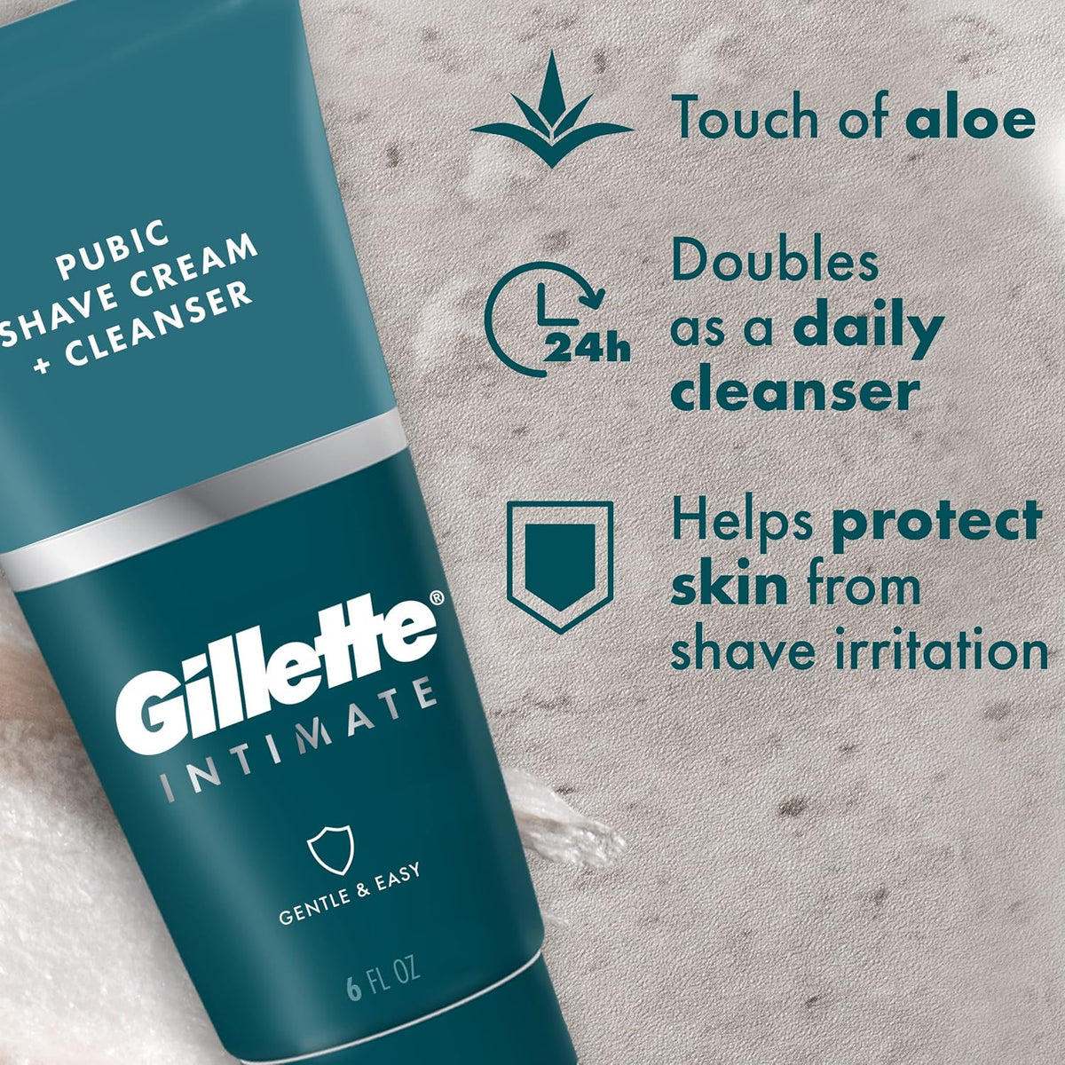 Gillette Intimate - Crema de afeitar púbica 2 en 1 + limpiador, fór...