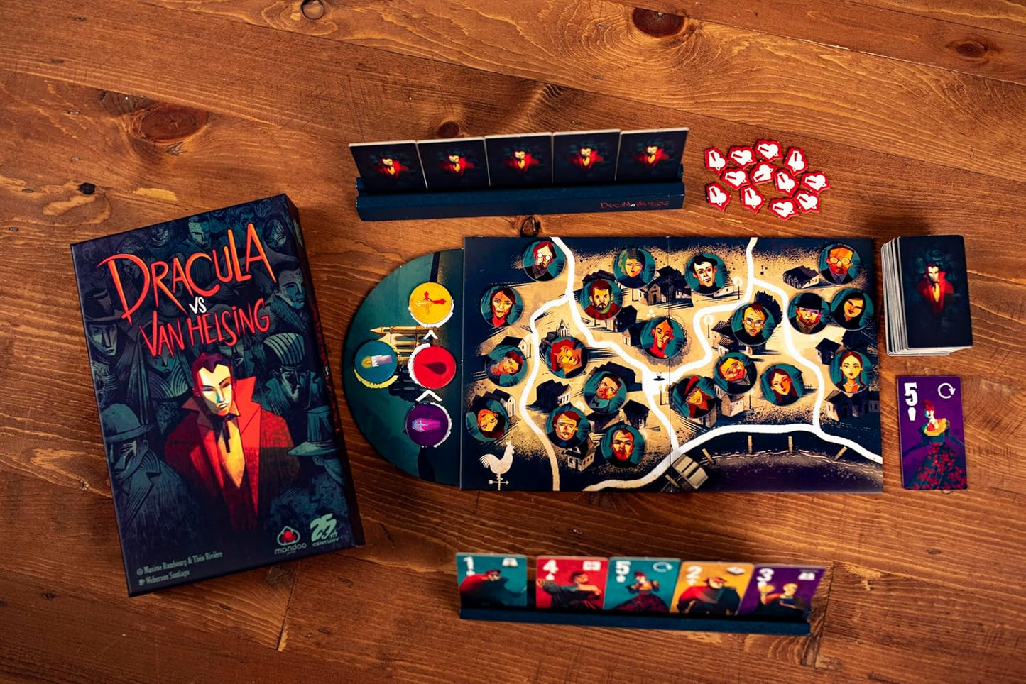 25th Century Games Drácula vs Van Helsing - Juego de cartas y juego de mesa intenso de estrategia para 2 jugadores, tema de terror gótico, para mayores de 10 y 2 jugadores