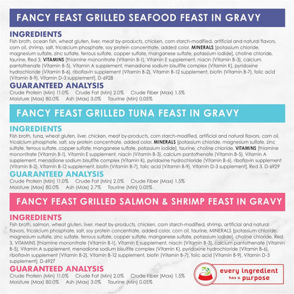 Fancy Feast Purina - Alimento húmedo a la parrilla para gatos, cole...