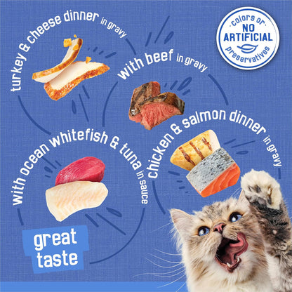 Purina Friskies - Paquete variado de alimentos húmedos para gatos,...