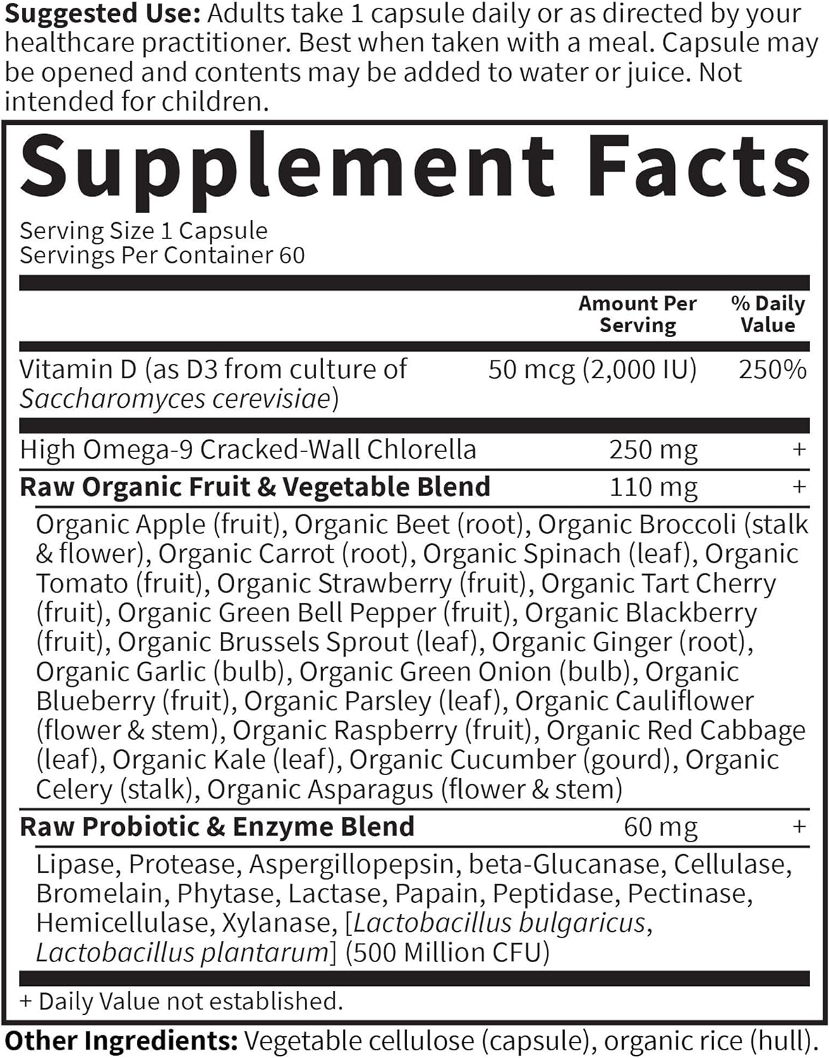 Garden of Life Vitamina D, Vitamin Code Raw D3, Vitamina D 2,000 UI...