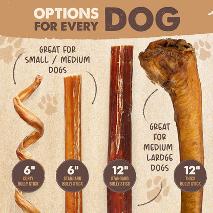 Mighty Paw Naturals Bully Sticks para perros pequeños y medianos \u...