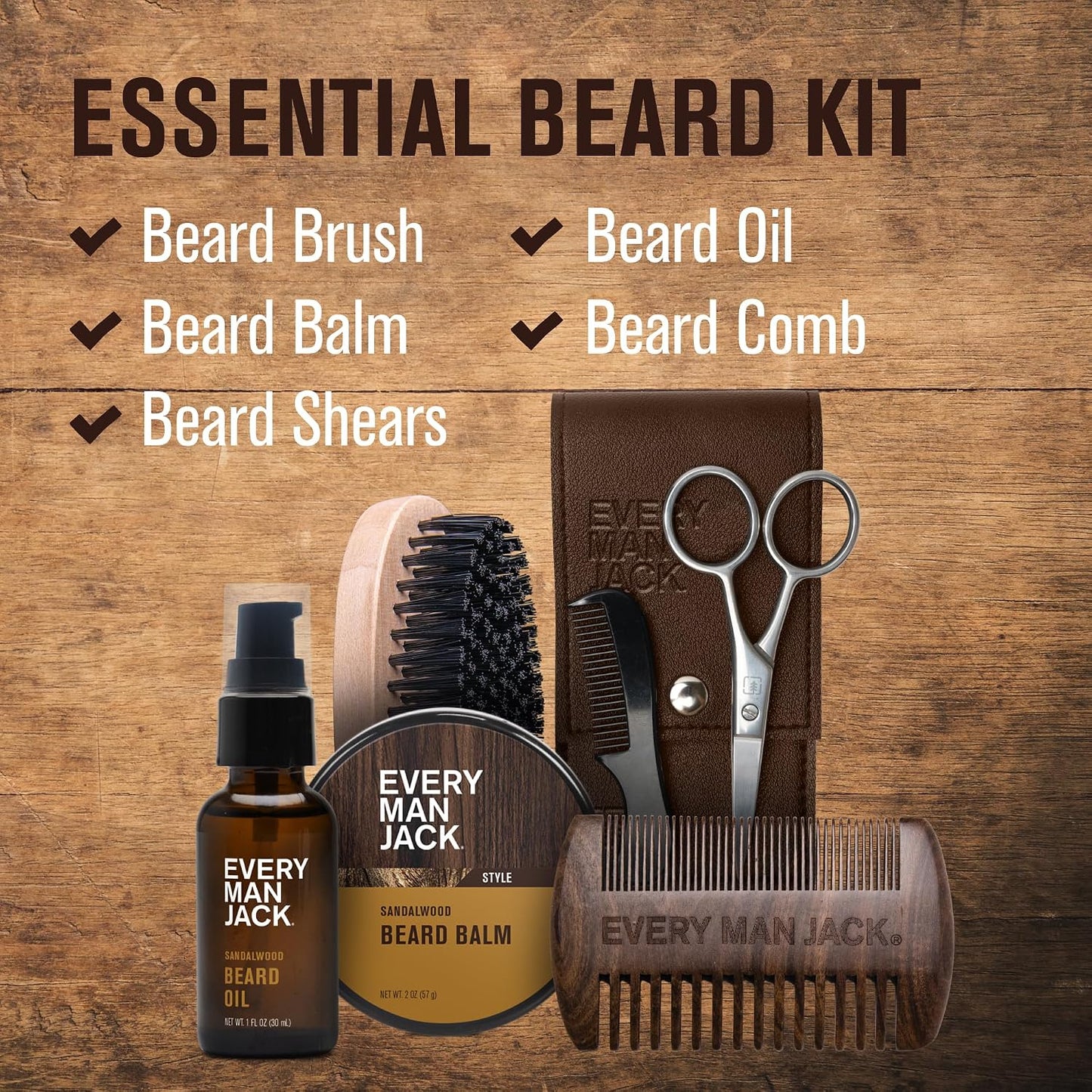 Every Man Jack - Juego de regalo para el cuidado de la barba para h...