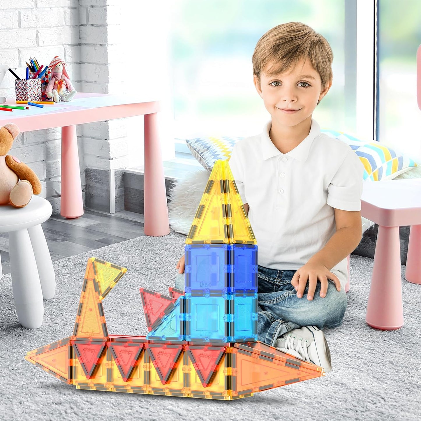 PicassoTiles - juego de 60 piezas de bloques de construcción magnét...