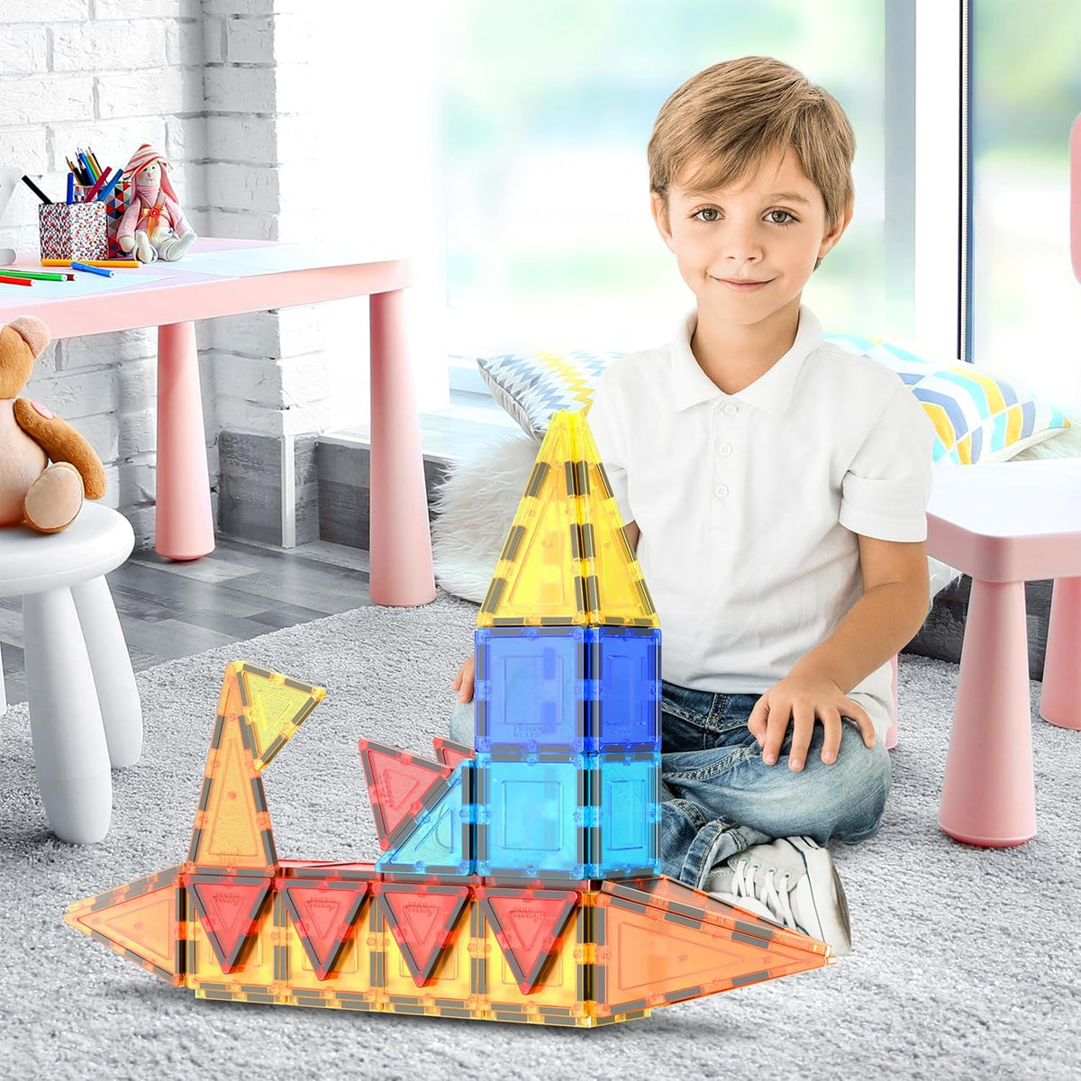 PicassoTiles - juego de 60 piezas de bloques de construcción magnét...