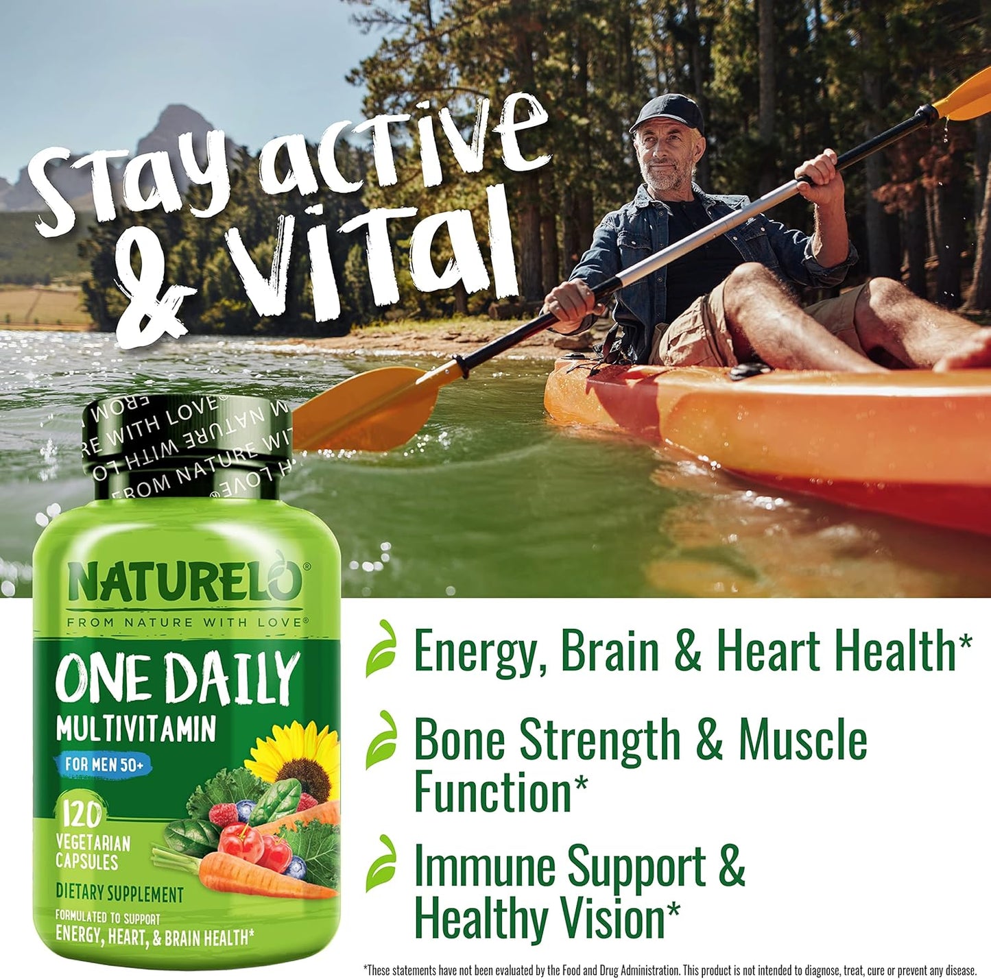 NATURELO Multivitamínico para hombres de 50+ - Un multivitamínico d...