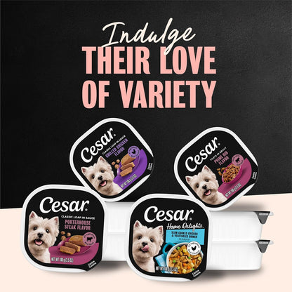 Cesar - Comida húmeda para perros en un paquete variado de trocitos...